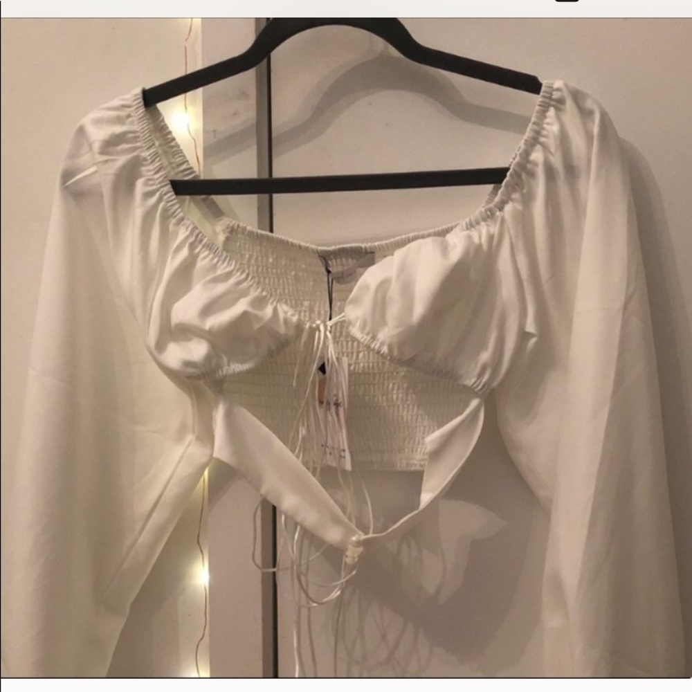 White tie front top